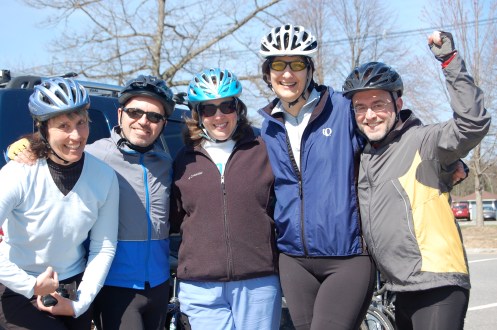 "Comfort is Over-Rated" Tri Team!! Denise, John, Kerry B., Lina, and Art -- Go Team!